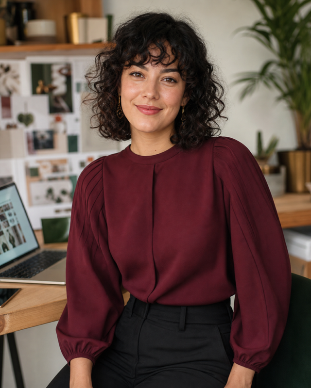 Portrait representing Amelia Hart, Marketing & Social